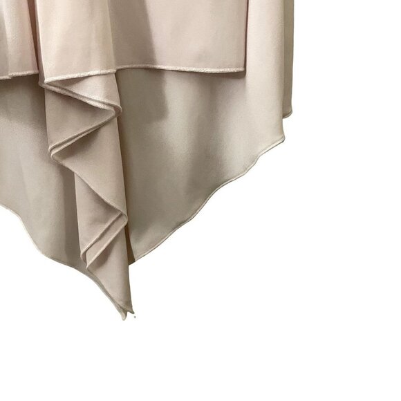 Maly sleeveless powder pink high low ruffle top summer v-neck business casual - Picture 5 of 7